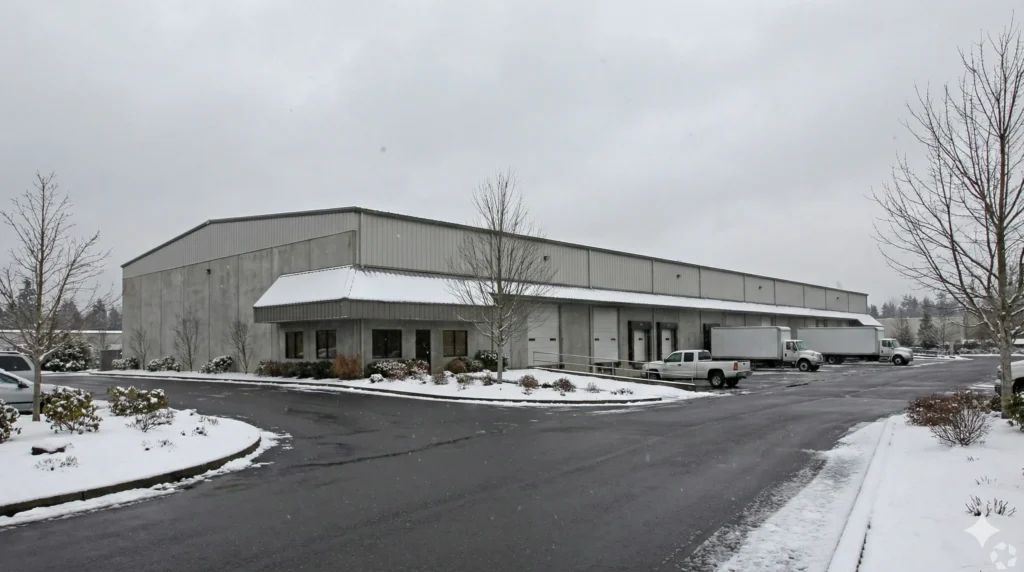 Commercial building in Auburn with a flat roofing system